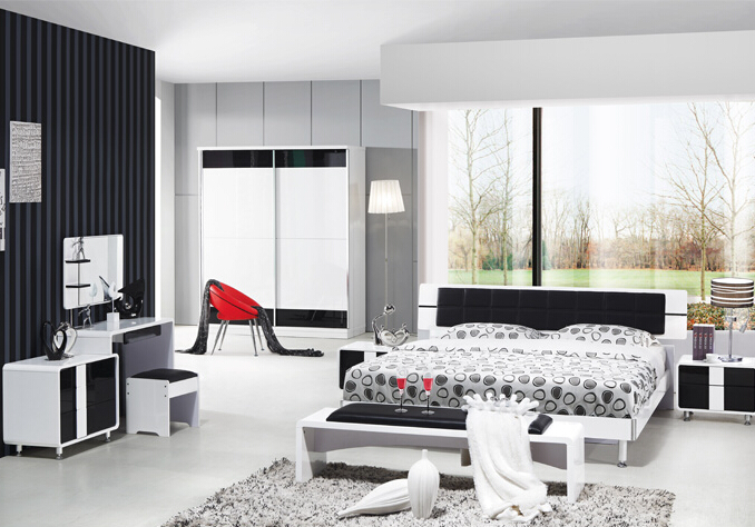 黑白组合衣柜设计图 板式烤漆衣柜效果图