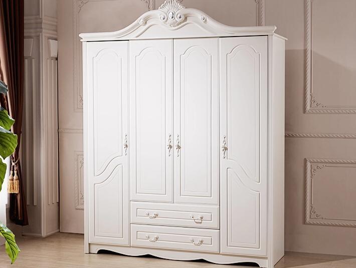 韩式优雅衣柜效果图 仿古白焕发着典雅韵味