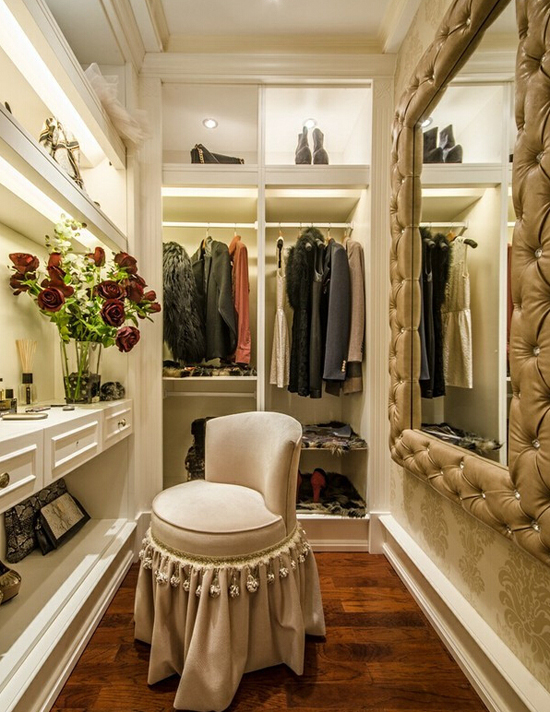摩登女的衣帽间 欧式步入式衣柜设计图