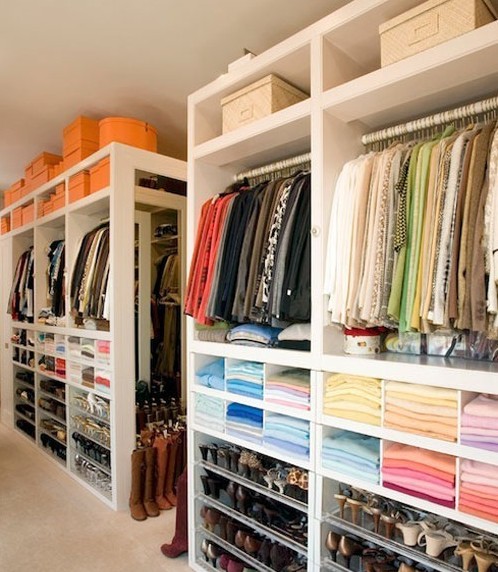 现代开放式衣柜设计图 打造极简主义家