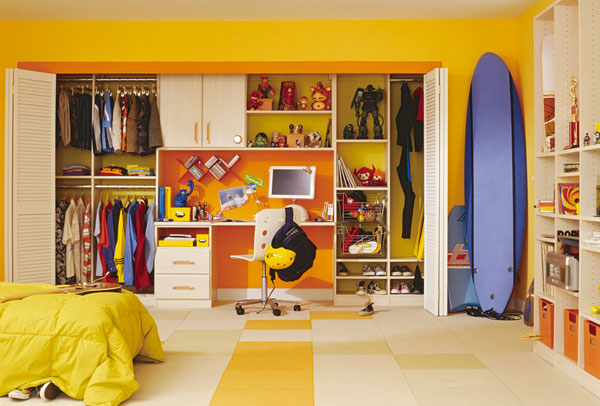 儿童卧室衣柜效果图 嵌入式衣柜设计图