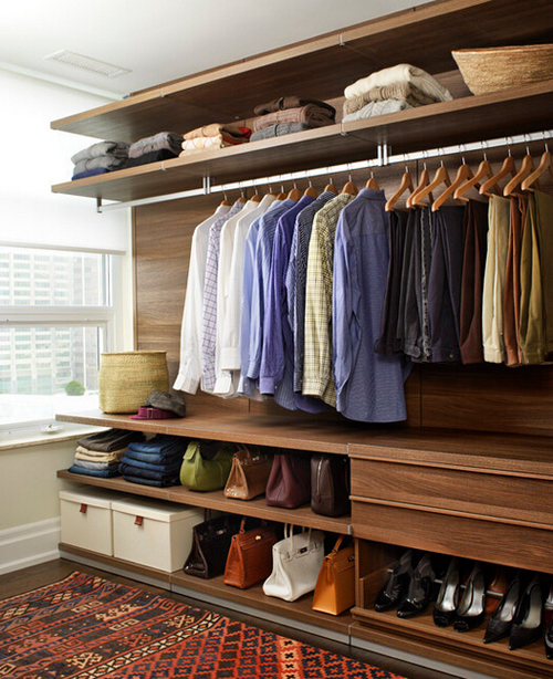 挂墙式衣帽间设计图 老房大改造