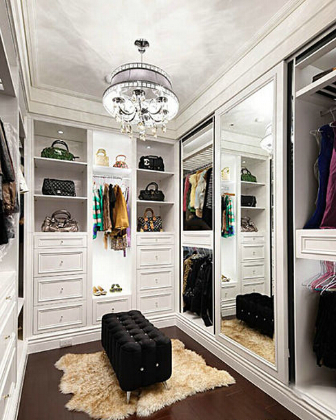 实用衣帽间设计图 步入式衣柜效果图