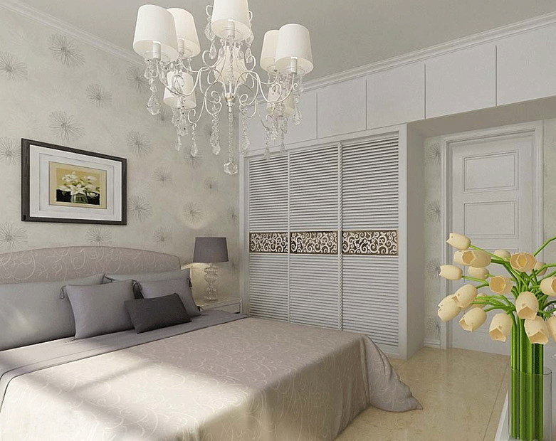 89㎡现代简约风格衣柜图片  温馨三口之家