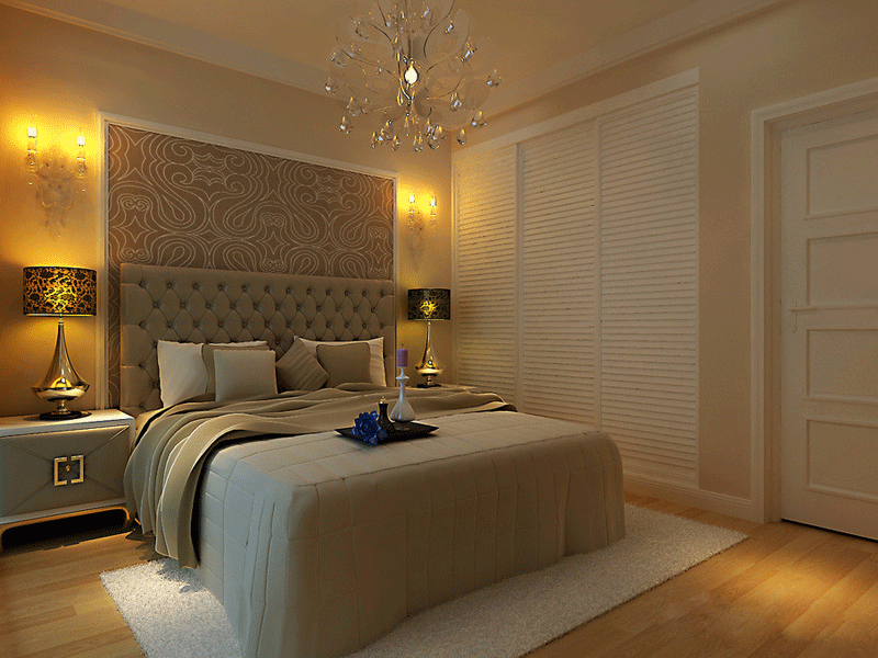 现代两室两厅家装图 小百叶嵌入式衣柜设计图