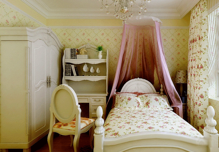 欧式田园风格衣柜设计图 小萝莉10㎡卧室