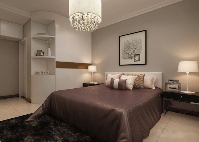 现代风格实木衣柜图片 94㎡现代风格三居卧室