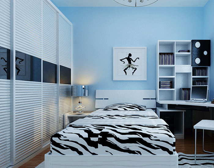 青少年卧室装修图 现代简约风格衣柜设计图