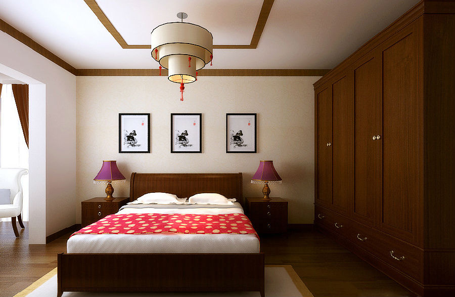 打造成功人士最爱卧室 新中式衣柜效果图