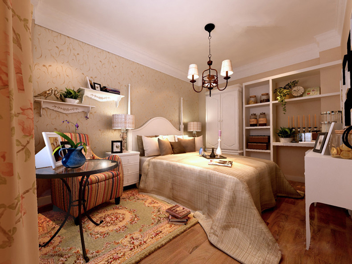 欧式田园卧室衣柜效果图  蜗居的完美墙角