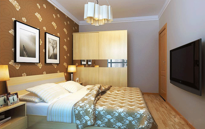 干净明朗卧室衣柜设计图 简约风格实木衣柜图片