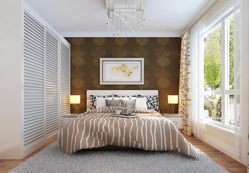 现代小百叶门衣柜设计图 宜家风卧室搭配