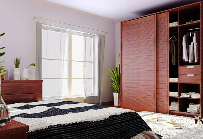 古典风格卧室 檀木衣柜设计图