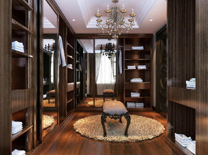 新古典风格卧室  大户型衣柜设计图