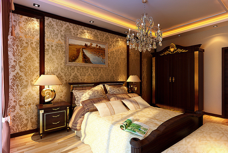 现代三居室设计图 小奢华感卧室衣柜效果图