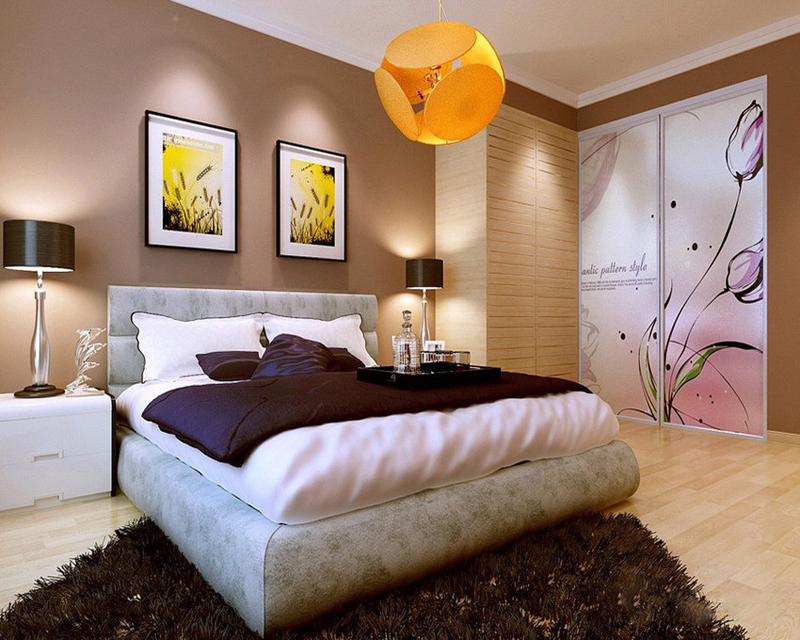 82㎡现代简约风格卧室 嵌入式衣柜效果图