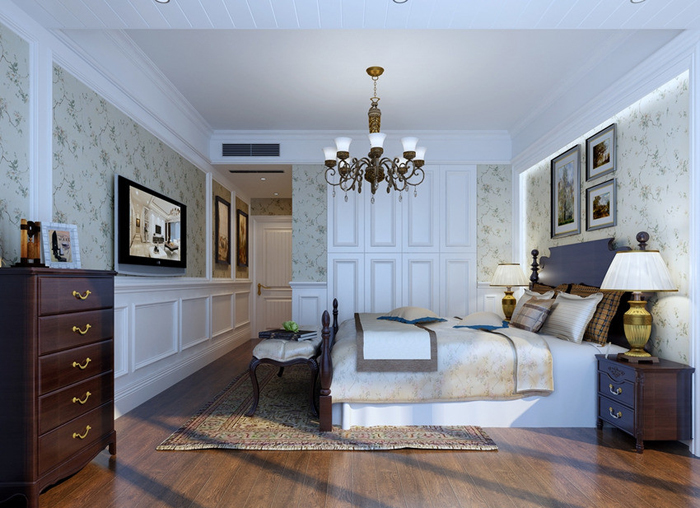 143㎡三居室简欧风格衣柜图片  极致奢华卧室