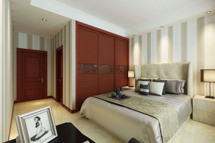 现代风格实木衣柜图片 现代风格卧室背景墙装修效果图