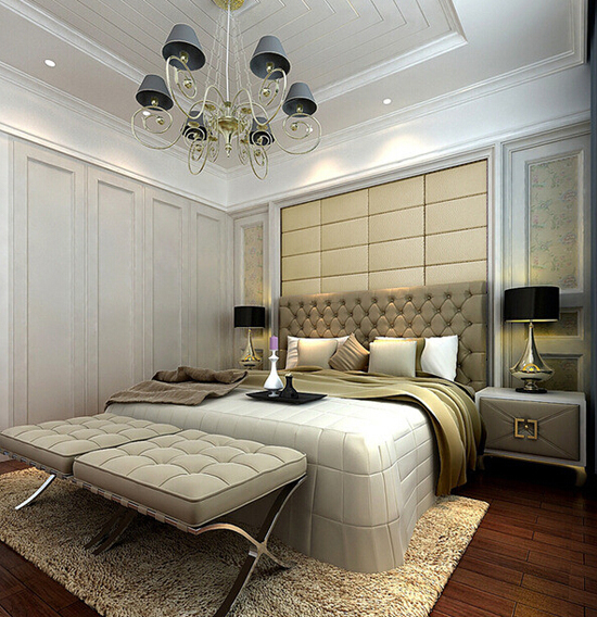 现代风格别墅卧室装修 现代掩门衣柜设计图