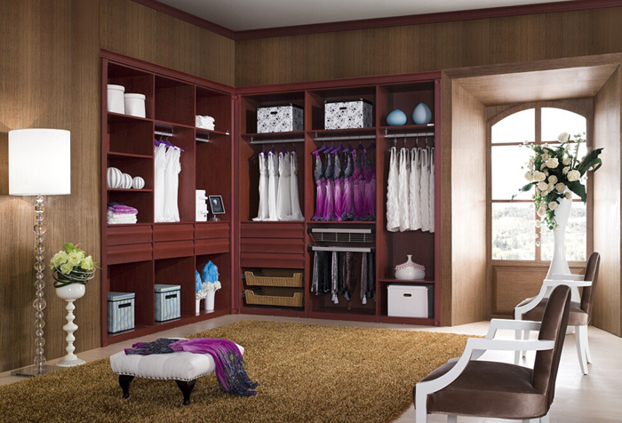 105平异域风情家 欧式L型衣柜设计图