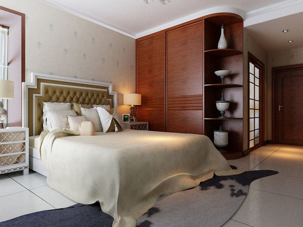 现代转角衣柜效果图 沉稳中的韵味