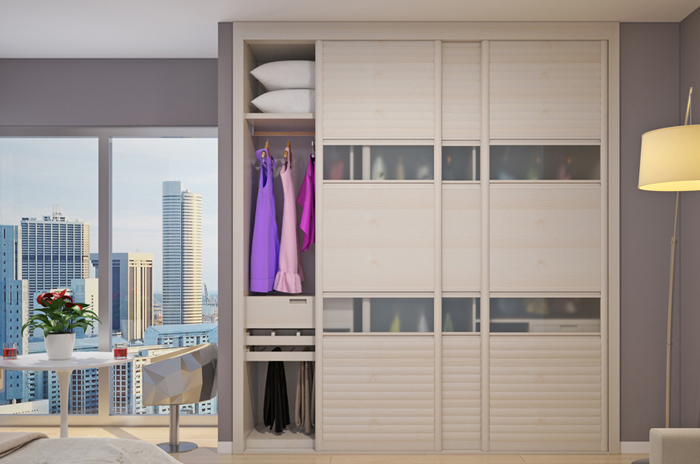 收纳休闲二合一 现代整体衣柜效果图