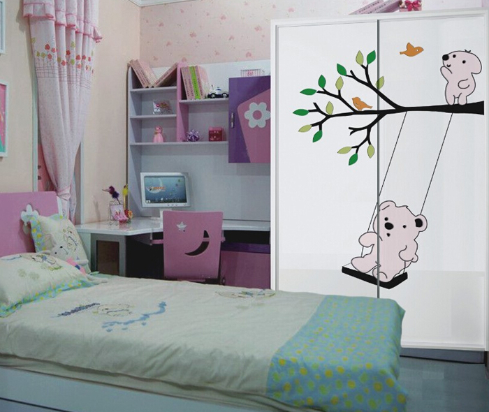 儿童房降降温 夏季卧室衣柜效果图