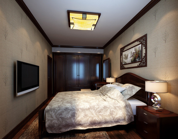 230㎡四居室新中式风格家 慢品中式衣柜设计图