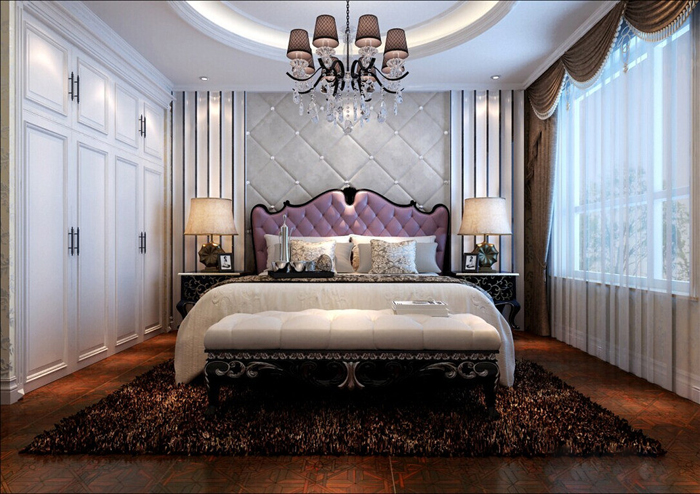 147㎡三居简欧风格卧室 简欧风格衣柜设计图