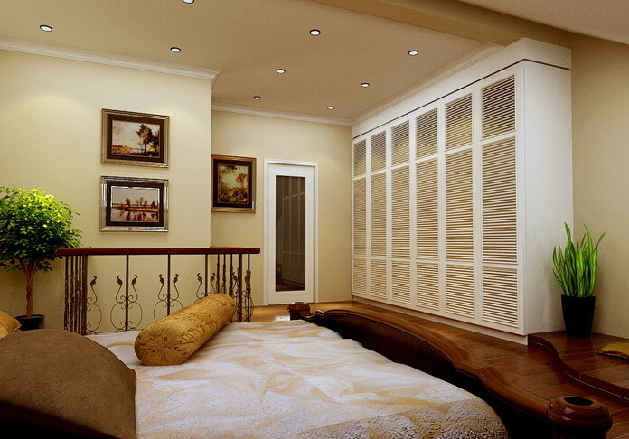 200平别墅简欧风格装修 卧室质感衣柜效果图