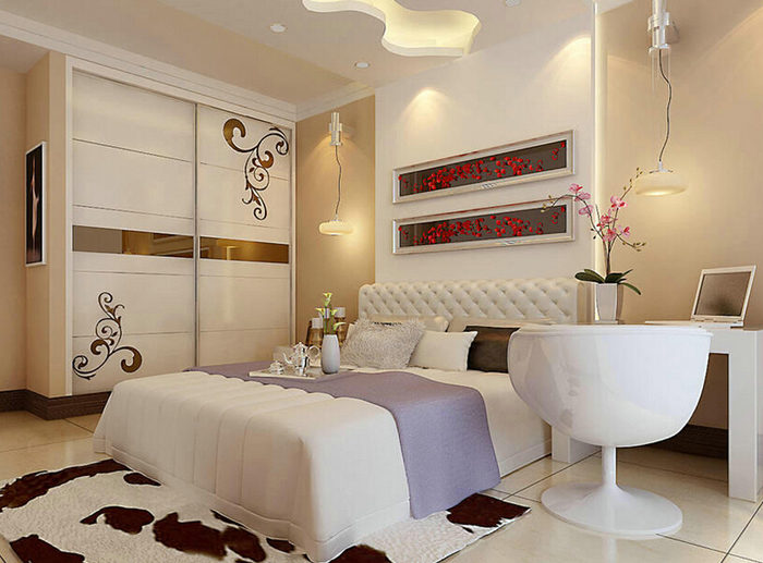 现代简约温馨的二居 上海夫妇卧室衣柜设计图