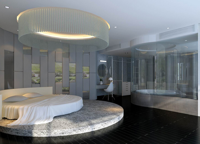 别墅现代简约阳光花园房 时尚潮流卧室衣柜图片