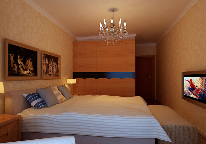 108平米现代简约风两居室 现代板式衣柜设计图