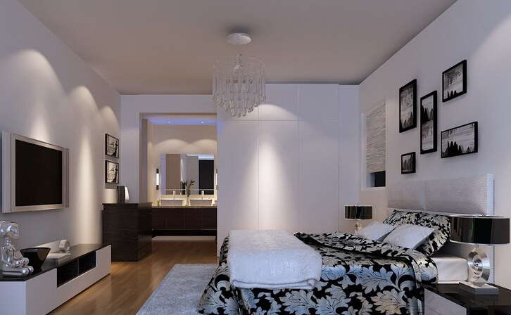 浪漫黑白配卧室衣柜图片 白色整体衣柜图片