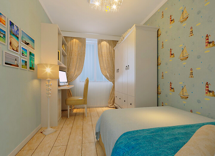 年轻辣妈装修96平米家 儿童房衣柜效果图