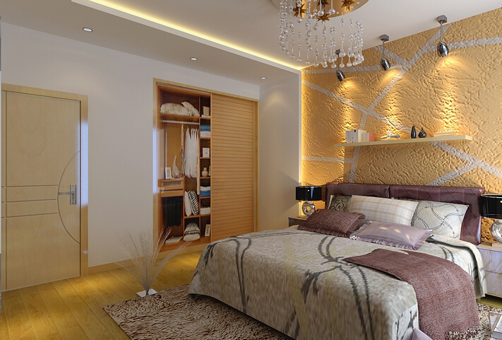时尚风格卧室装修 嵌入式衣柜效果图