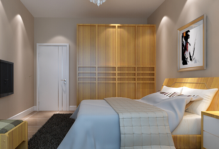 时尚靓丽小清新三居 质感现代衣柜效果图