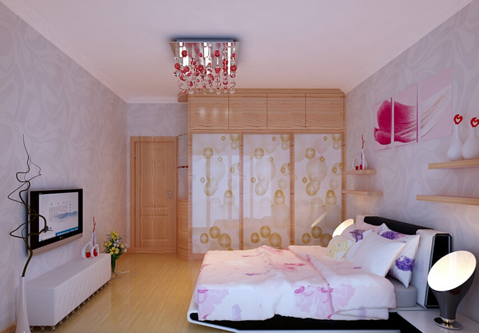 现代原木色衣柜设计图 温馨简单舒适