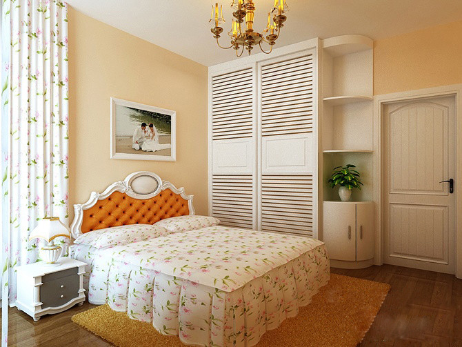 温馨的简约田园风格家 超强收纳卧室衣柜图片