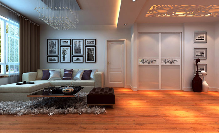 简约中的精致 客厅嵌入式衣柜设计图