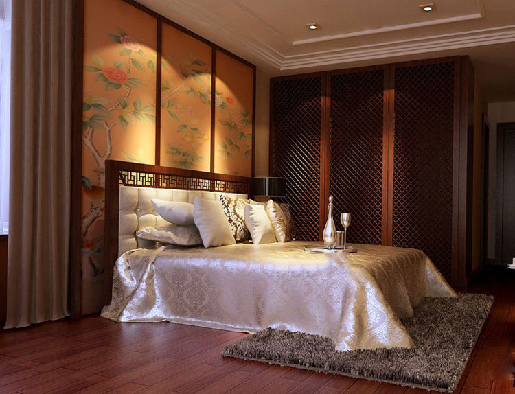 中式风格胡桃木衣柜门图片 70后专享