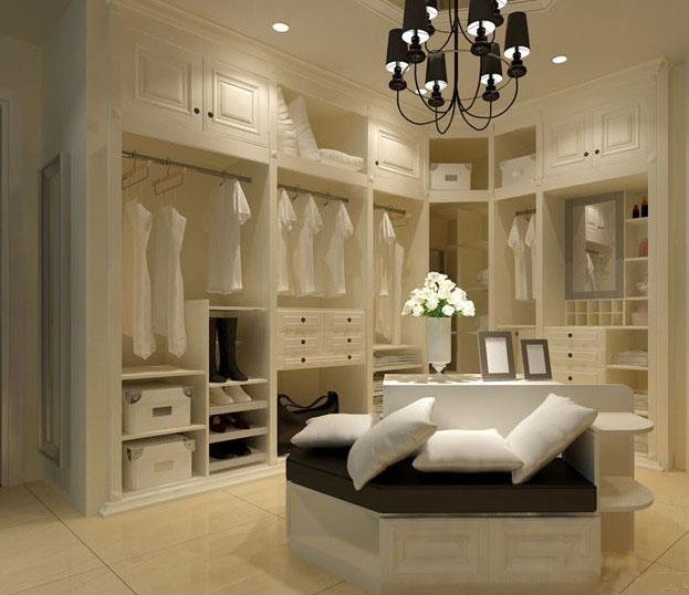 欧式开放式衣帽间 简约风格衣柜效果图