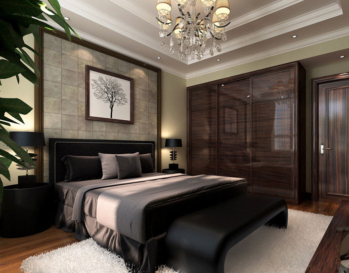 新古典风格别墅卧室 老丈人卧室衣柜图片