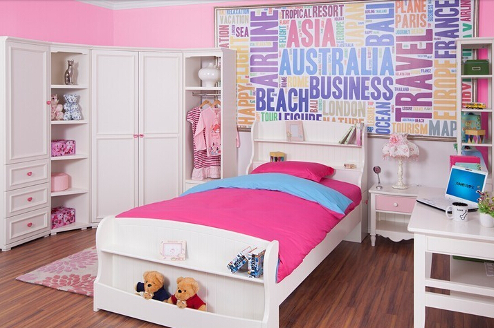 欧式米白色转角衣柜图片 公主宝贝家居