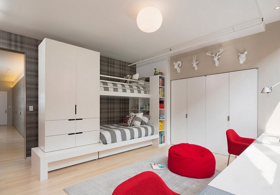 双胞胎女生卧室 现代整体衣柜图片