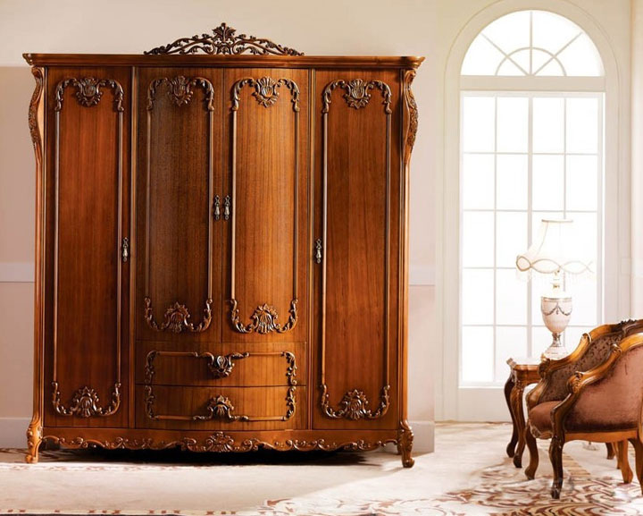 欧式古典衣柜效果图 欧式实木衣柜图片