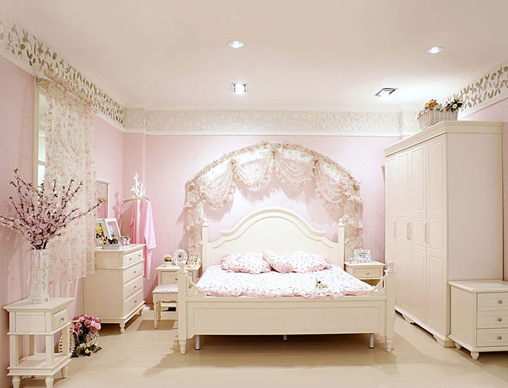 127平韩式田园风格三居 90后女生浪漫衣柜设计图