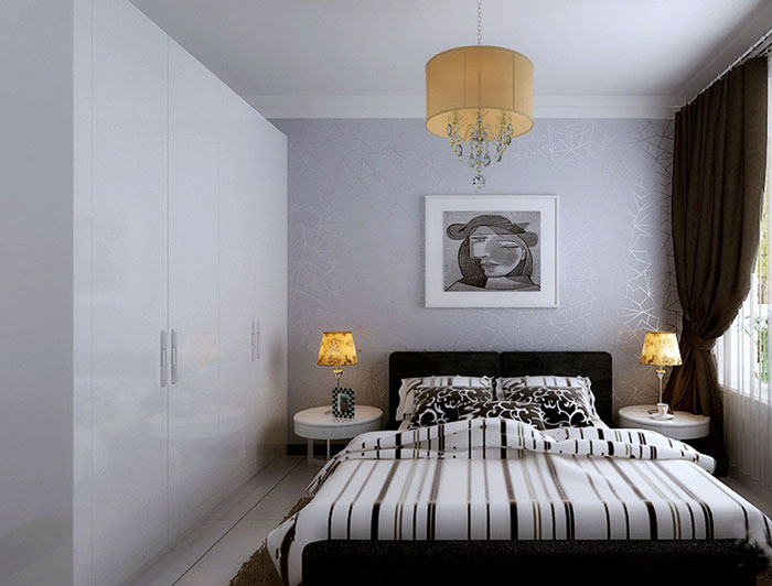 时尚黑白配衣柜效果图 纯白宁静空间