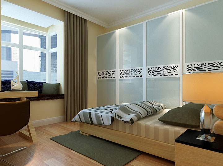 现代次卧衣柜设计图 理想生活装修