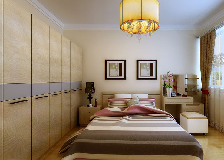 现代极致简约衣柜设计图 暖黄+自然